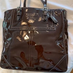 Coach Vintage Brown Patent Leather Handbag